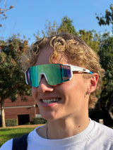 Easybikeparts Velocity Sweep Mirror Sunglasses — Custom Logo